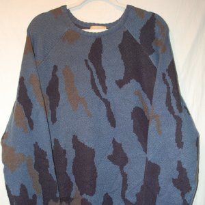 Roebucks Men's Sweater Blue Brown Camouflage Size XXL Work Casual Daily Wear